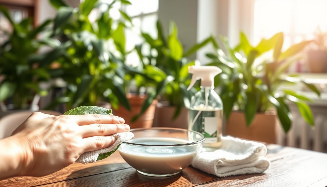 how to clean indoor plant leaves