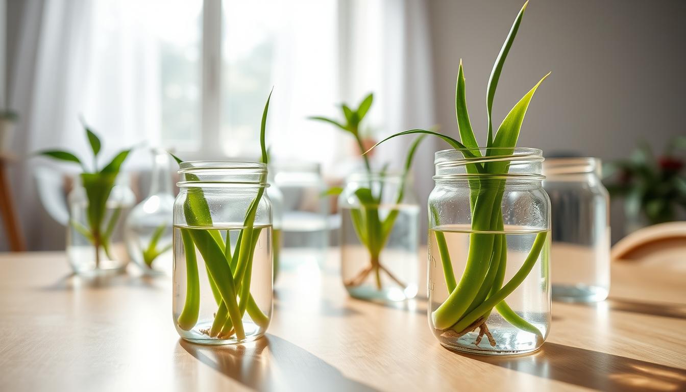 propagating snake plant in water